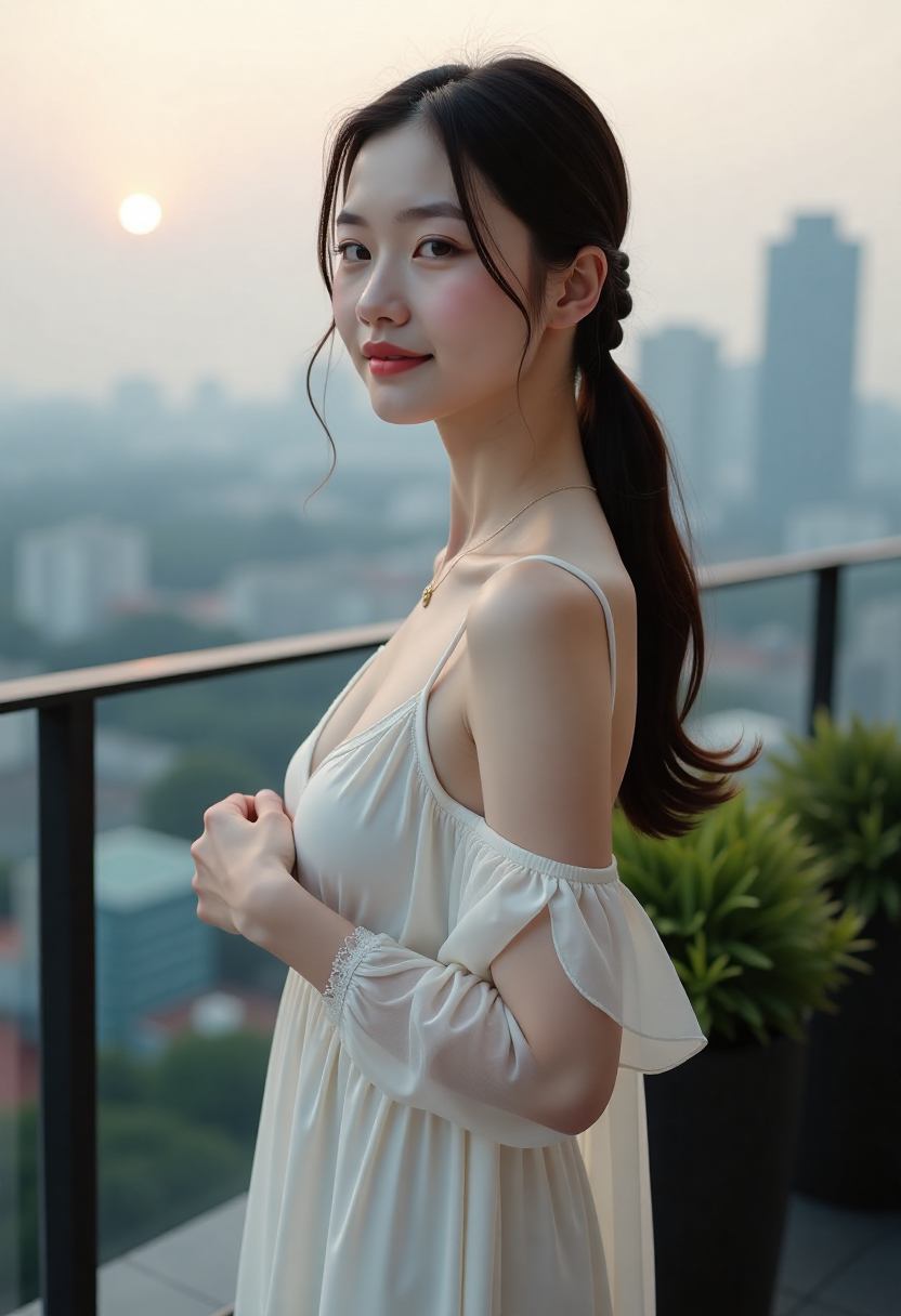 微笑的她